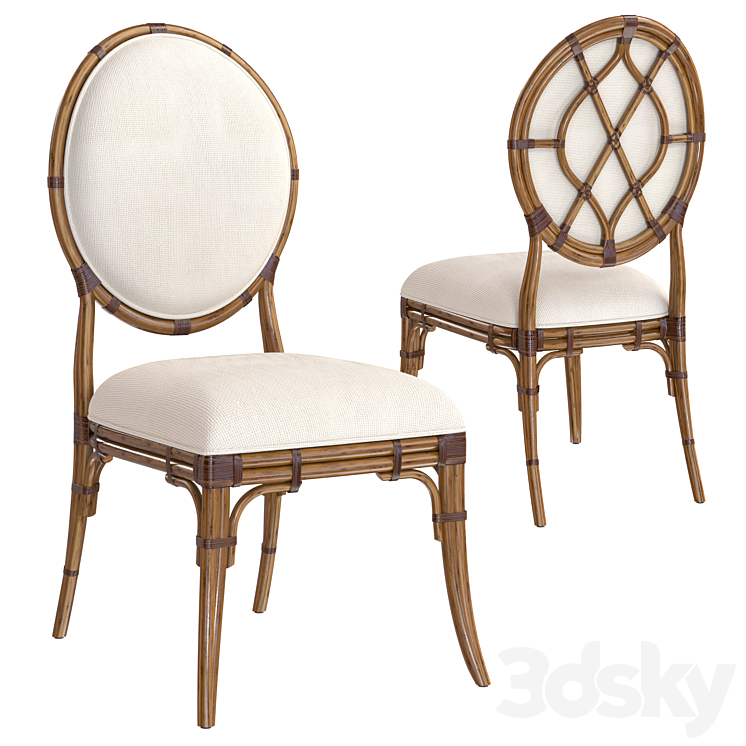 Bali Hai Upholstered Dining Chair 3DS Max Model - thumbnail 3