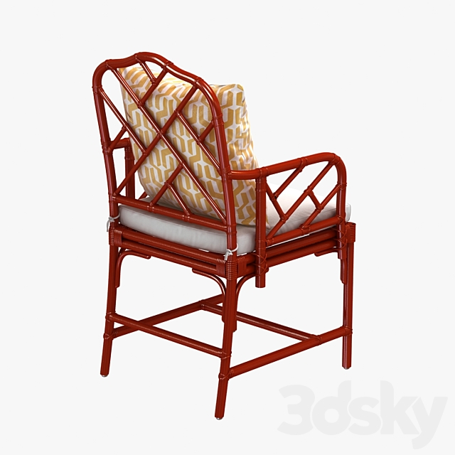 Ballard macau arm chair in deep coral 3DS Max Model - thumbnail 2