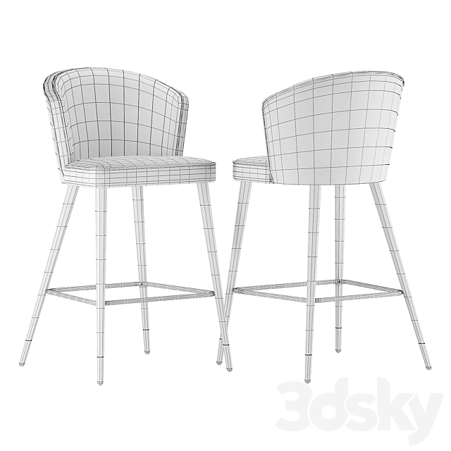 Bar chair Cassie 3DSMax File - thumbnail 4