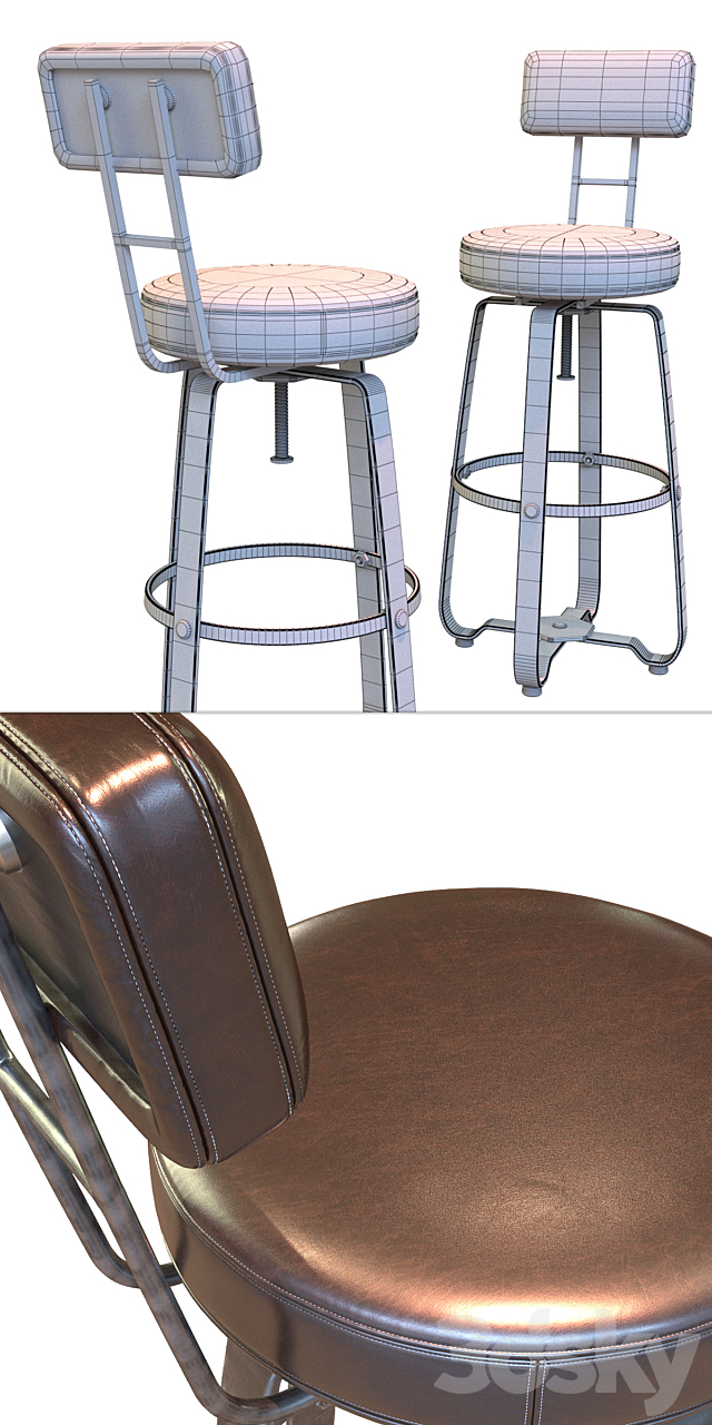 Bar Chair Chicken Run 3DS Max Model - thumbnail 3