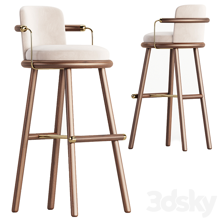 Bar Chair Darla 3DS Max Model - thumbnail 1