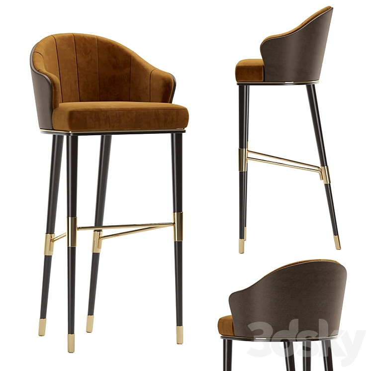 Bar chair ELLIS 3DS Max Model - thumbnail 1