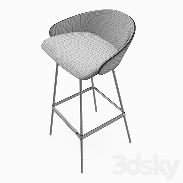 Bar chair Karl Lab by Emmegi 3DSMax File - thumbnail 2