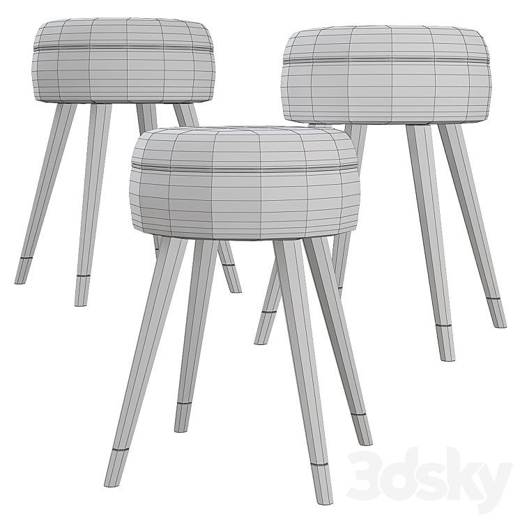 Bar chair PAUL STOOL 3DS Max Model - thumbnail 2