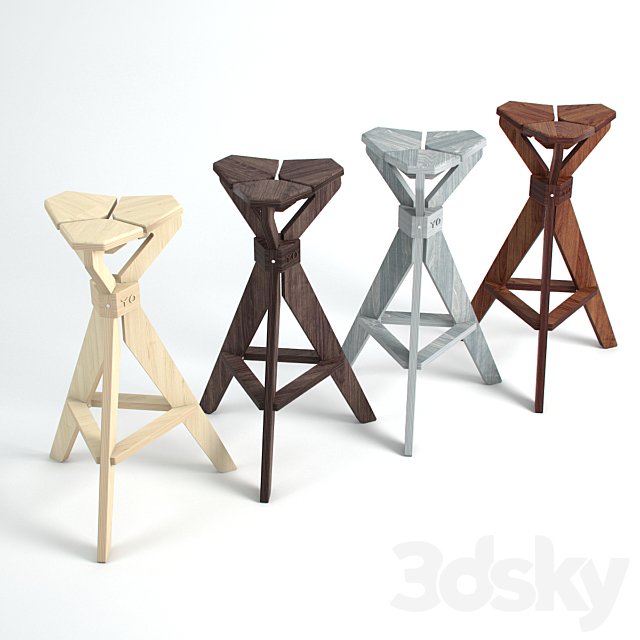 Bar chair YO – multi F 3DS Max Model - thumbnail 2