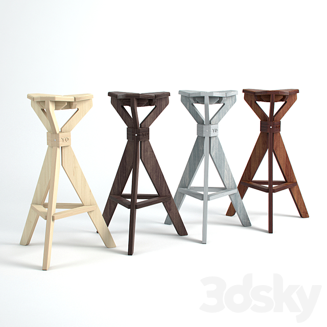 Bar chair YO – multi F 3DS Max Model - thumbnail 3