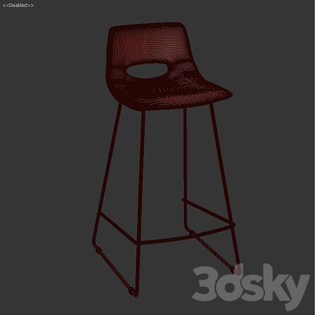 Bar stool 3ds Max - thumbnail 3