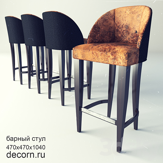 Bar Stool 3DS Max Model - thumbnail 1