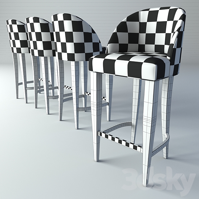 Bar Stool 3DS Max Model - thumbnail 2