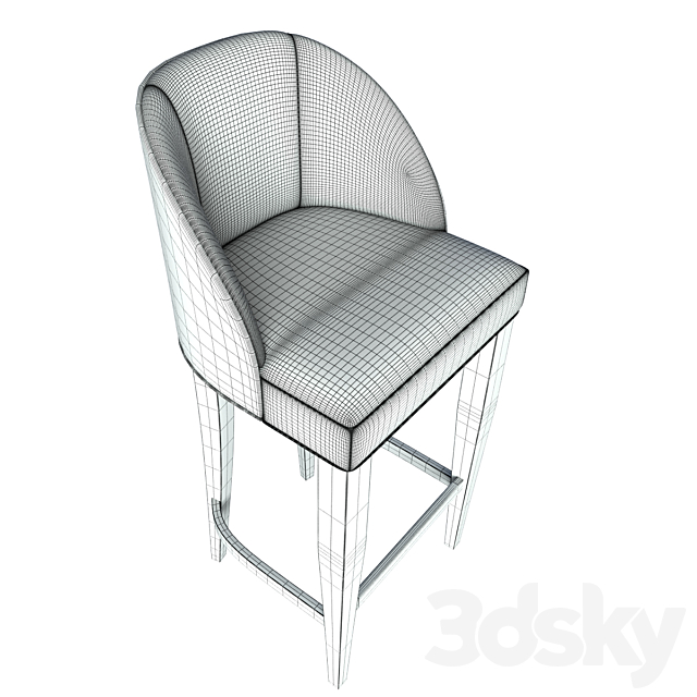 Bar Stool 3DS Max Model - thumbnail 3