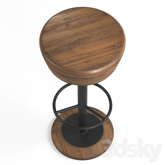 Bar stool 3DS Max Model - thumbnail 2