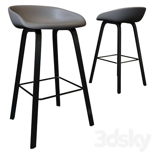 Bar stool 3DS Max Model - thumbnail 2