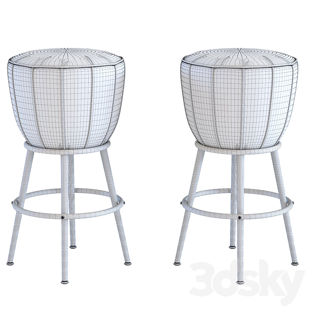 Bar stool after work 3DS Max Model - thumbnail 2