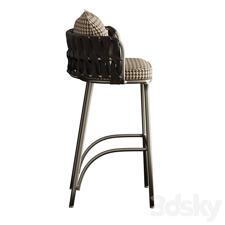 Bar stool Aura by Romatti 3DS Max Model - thumbnail 2