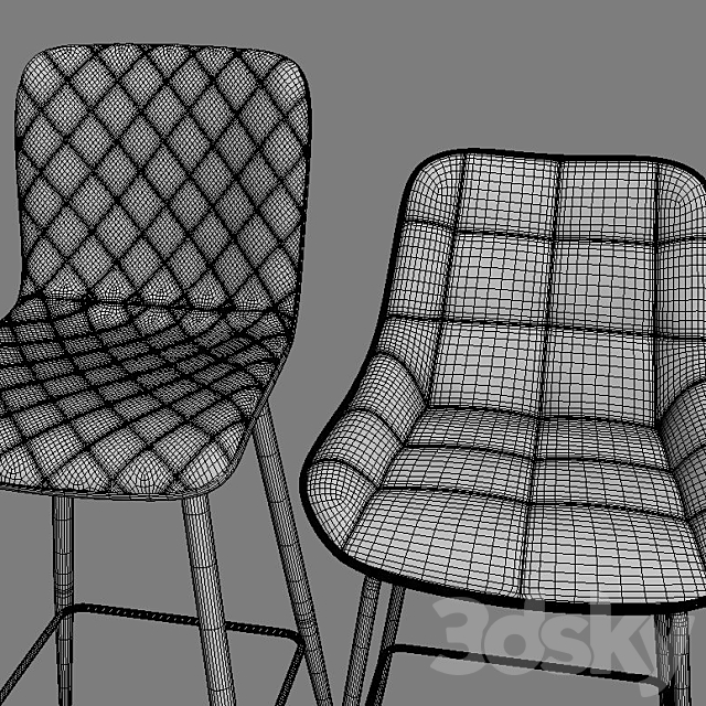 Bar stool B-140 Tarli 3DS Max Model - thumbnail 4