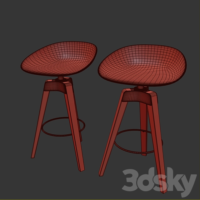 Bar stool Bonaldo Plumage 3DSMax File - thumbnail 3