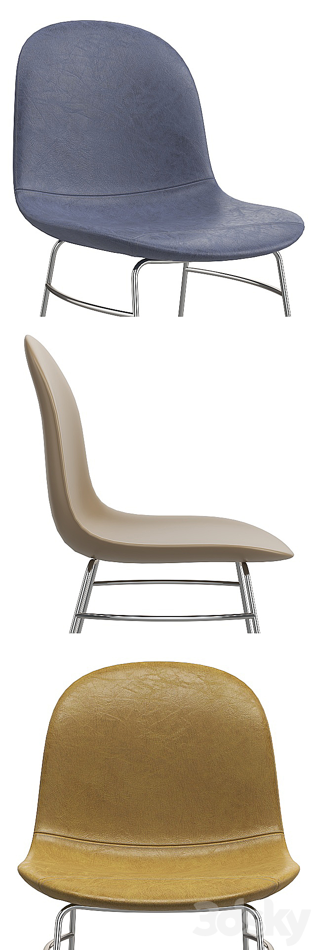 Bar stool Calligaris Academy 2. 3DS Max Model - thumbnail 2