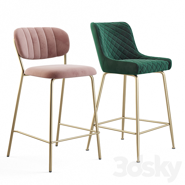 Bar stool Carol _ Jolien. B-120-1 _ Pollo 3DSMax File - thumbnail 4