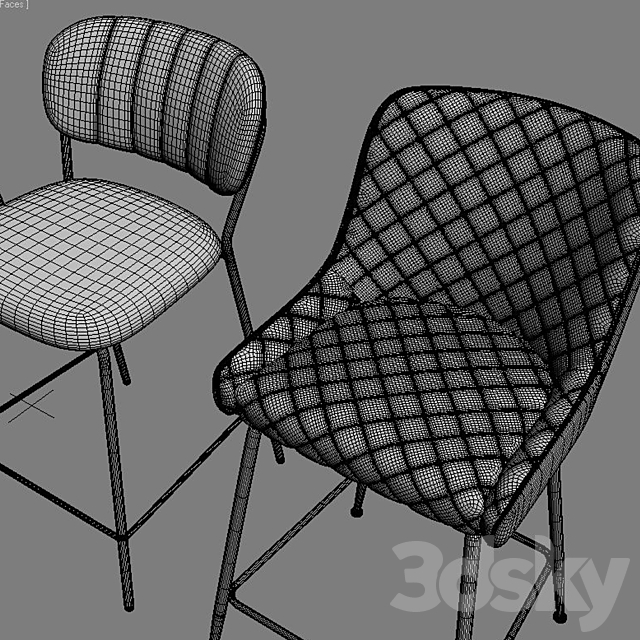 Bar stool Carol _ Jolien. B-120-1 _ Pollo 3DSMax File - thumbnail 5