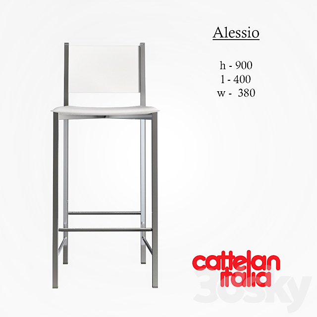 Bar stool Cattelan Italia Alessio 3DS Max Model - thumbnail 2