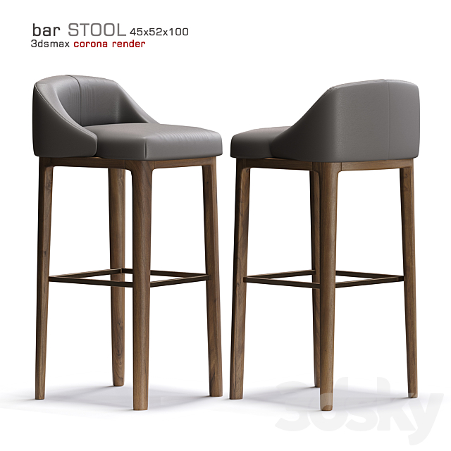 Bar stool corona render 3DSMax File - thumbnail 1