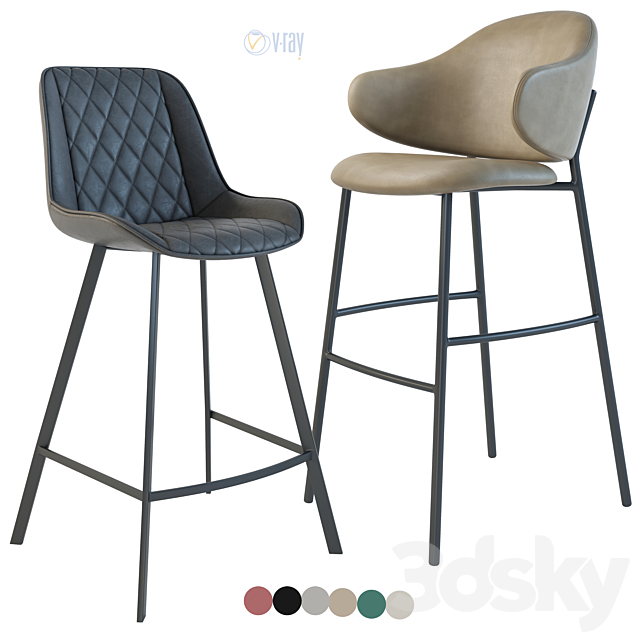 Bar Stool & Counter Stool La Forma. Arian. Calligaris. Holly 3DSMax File - thumbnail 1