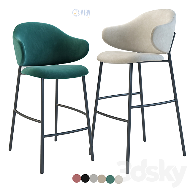 Bar Stool & Counter Stool La Forma. Arian. Calligaris. Holly 3DSMax File - thumbnail 2