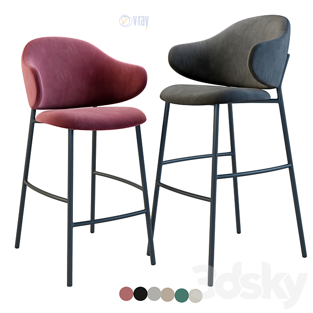 Bar Stool & Counter Stool La Forma. Arian. Calligaris. Holly 3DSMax File - thumbnail 4