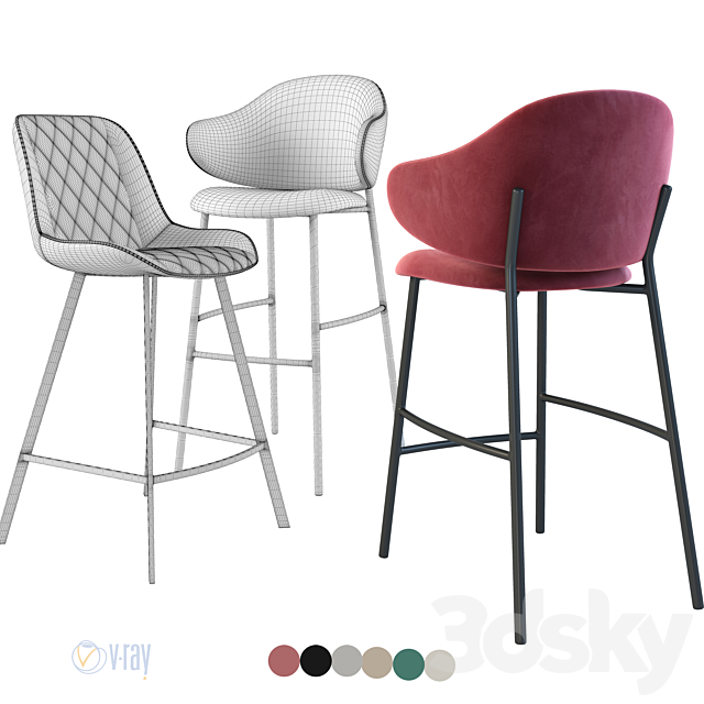 Bar Stool & Counter Stool La Forma. Arian. Calligaris. Holly 3DSMax File - thumbnail 5