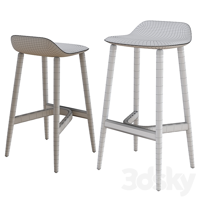 Bar Stool Crosshatch Stool by Herman Miller 3ds Max - thumbnail 2