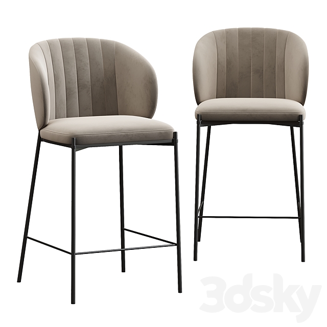 Bar stool Cruz 3DS Max Model - thumbnail 2