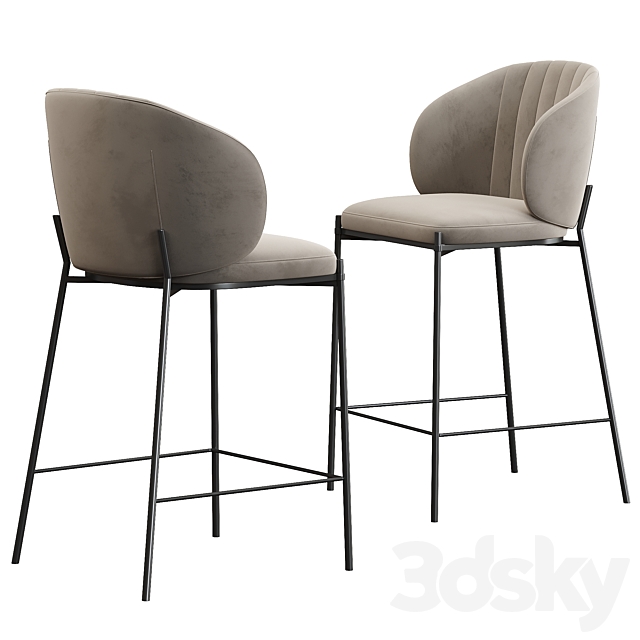 Bar stool Cruz 3DS Max Model - thumbnail 3