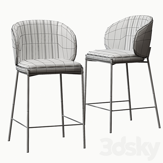 Bar stool Cruz 3DS Max Model - thumbnail 4