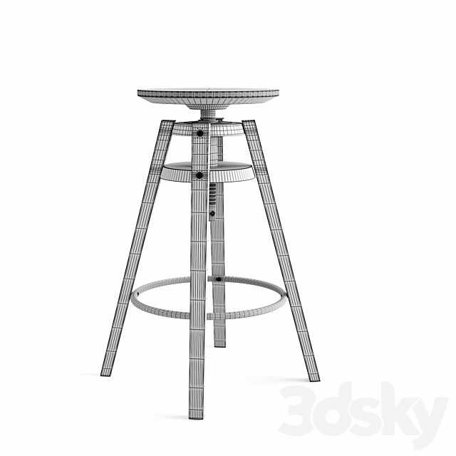 Bar stool dalfred 3DSMax File - thumbnail 3