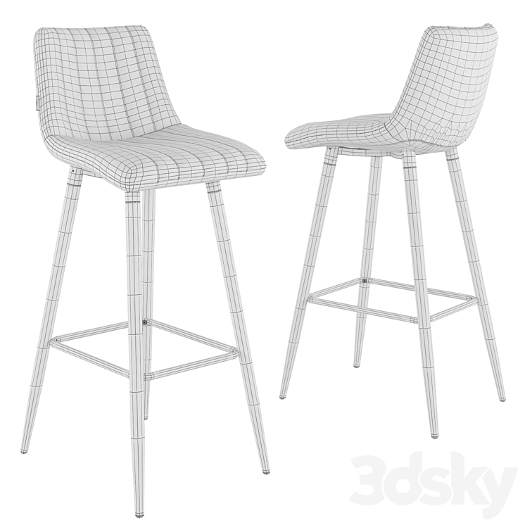 Bar stool Derry G108-72 3DS Max Model - thumbnail 2