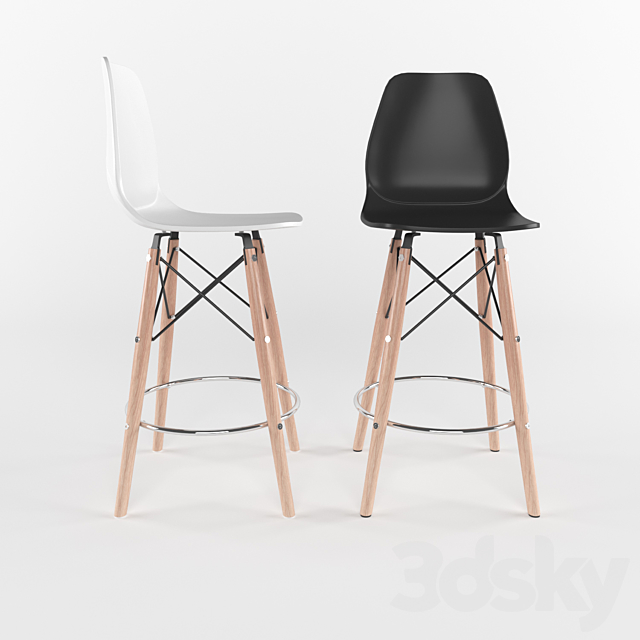 Bar stool eames 3DSMax File - thumbnail 2