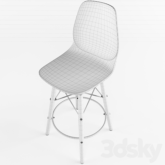 Bar stool eames 3DSMax File - thumbnail 3