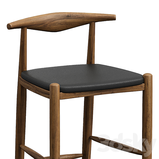 Bar stool elbow 3DS Max Model - thumbnail 2