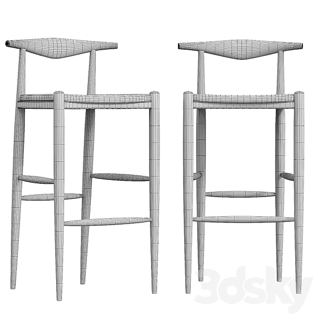 Bar stool elbow 3DS Max Model - thumbnail 4