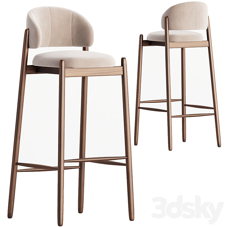 Bar stool Family Look 3DS Max Model - thumbnail 1