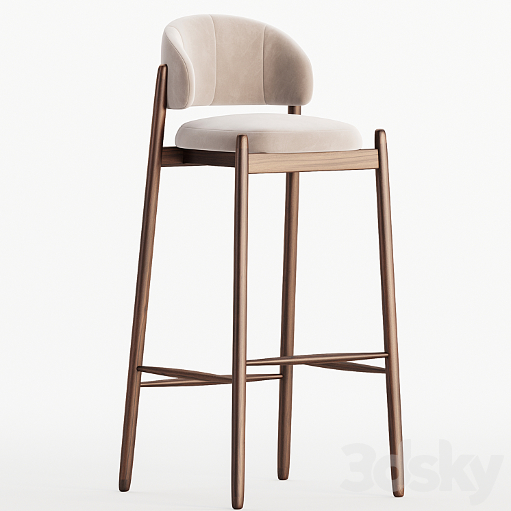 Bar stool Family Look 3DS Max Model - thumbnail 2