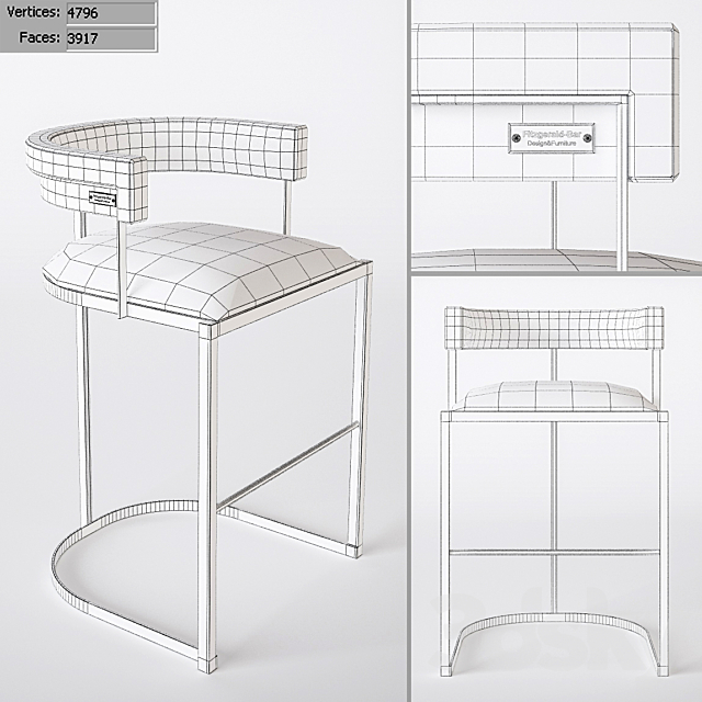 Bar Stool Fitzgerald Bar Rooma Design & Furniture 3DSMax File - thumbnail 2