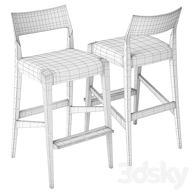 Bar stool Forms 3DS Max Model - thumbnail 6