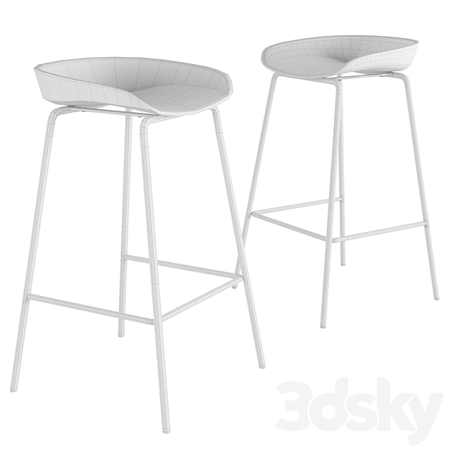 Bar stool Halmar H94 3DS Max Model - thumbnail 2