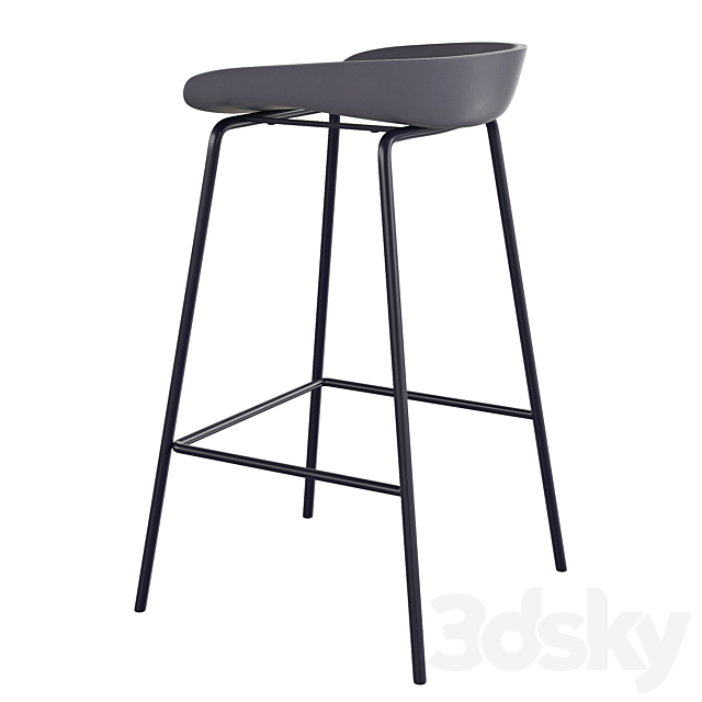 Bar stool Halmar H94 3DS Max Model - thumbnail 3