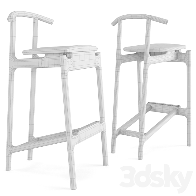 Bar stool Hans 3DSMax File - thumbnail 4