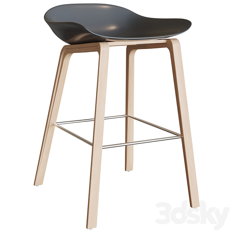 Bar stool Hi-Light Barstool Chair 3DS Max Model - thumbnail 2