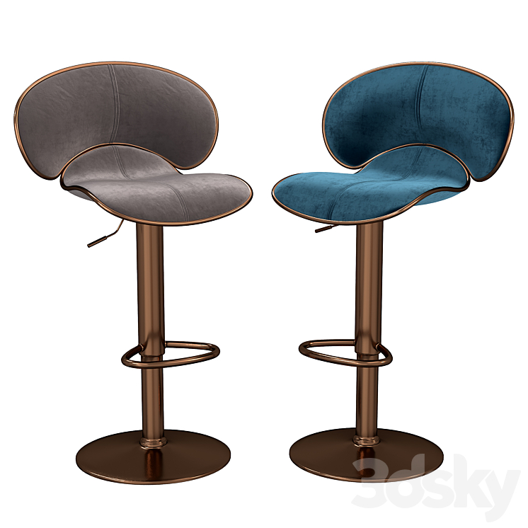 Bar stool Hoker 3DS Max Model - thumbnail 1