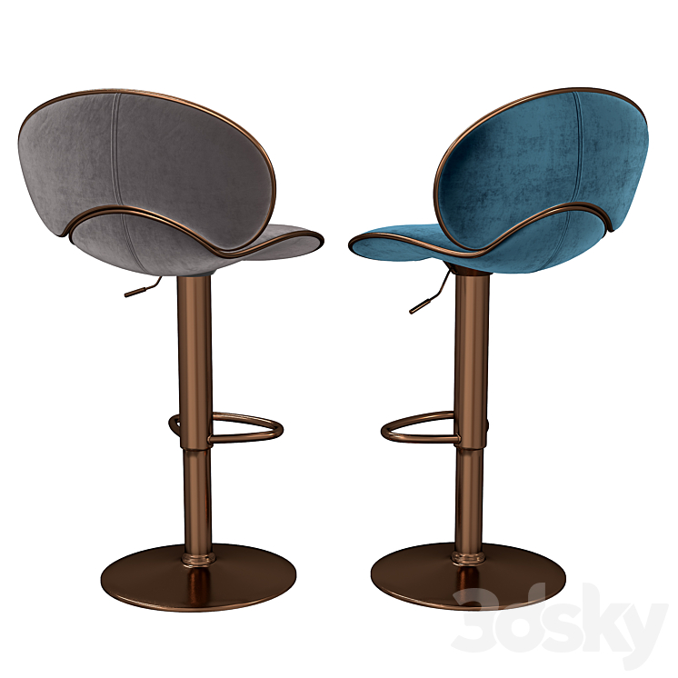 Bar stool Hoker 3DS Max Model - thumbnail 2