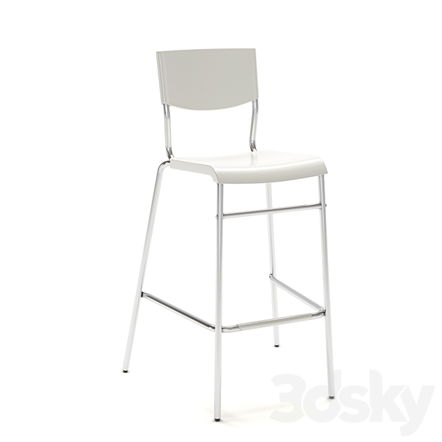 Bar stool IKEA STIG 3ds Max - thumbnail 2